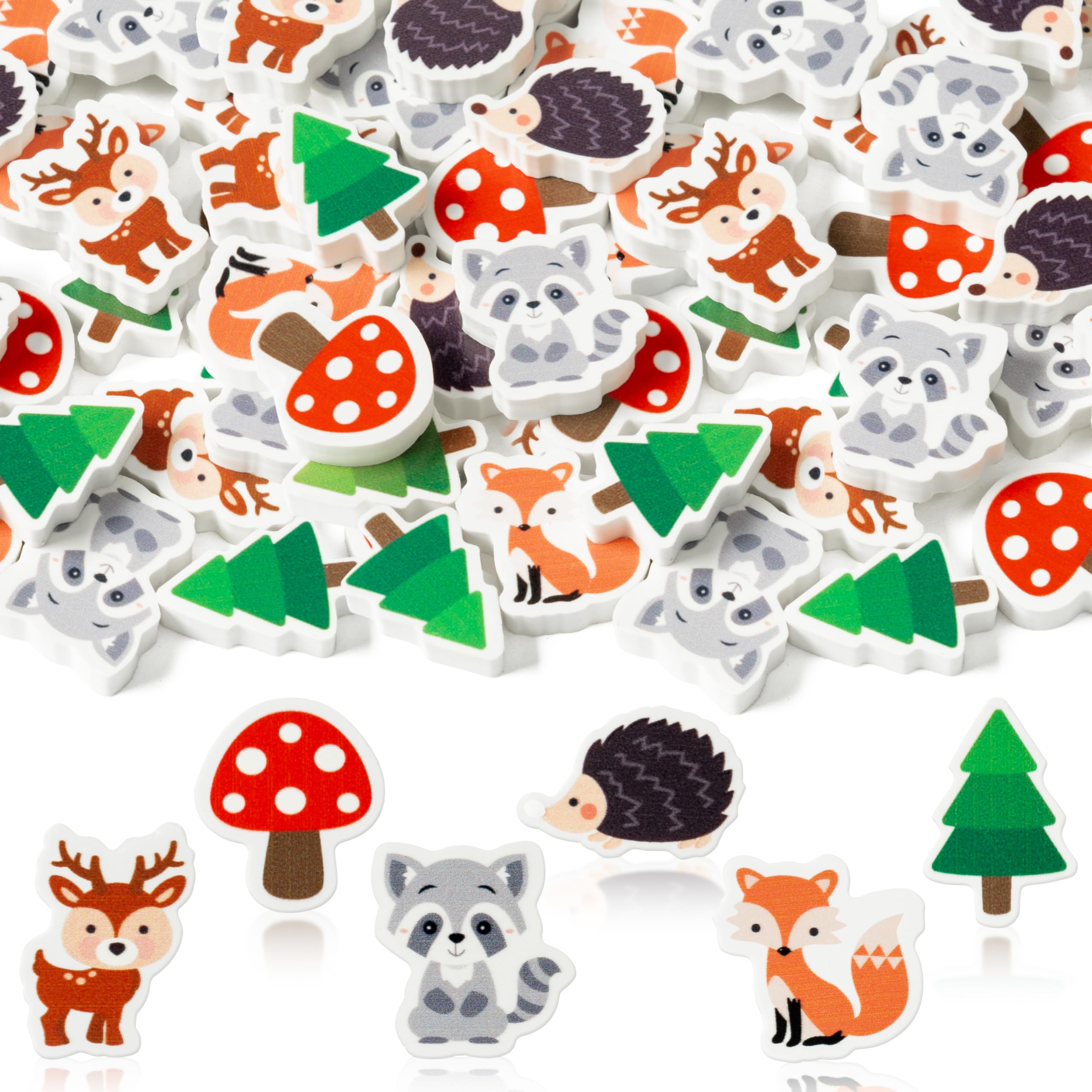 Mini Eraser Yopyame Woodland Animal 120 Unidades Para Crianças De Mais De 3 Anos