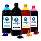 Kit 4 Tintas Para Canon Gx6010 Valejet Cmyk 1 Litro