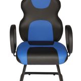 Cadeira Gamer Base Com Braço Linha Racing Azul/preto