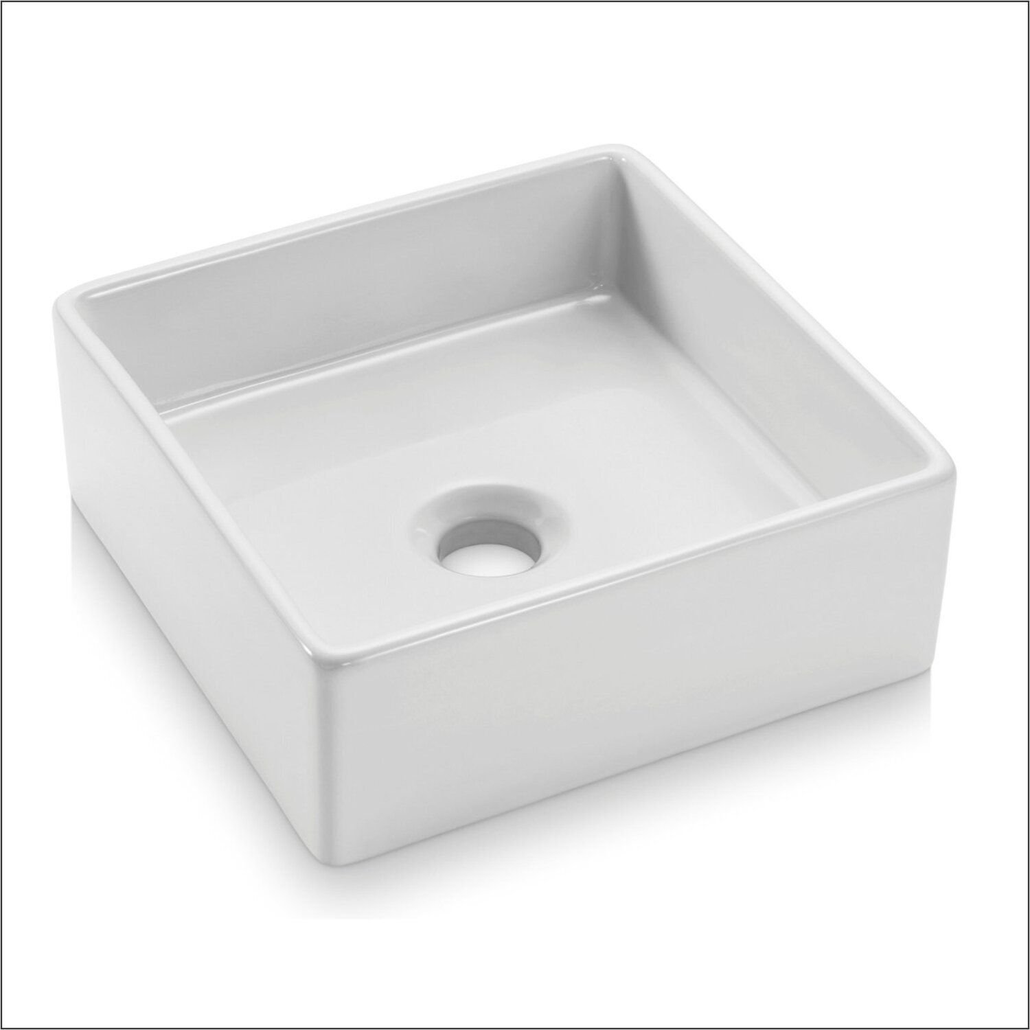 Cuba De Apoio Para Banheiro Quadrada 30cm Em Cerâmica Icasa Branco