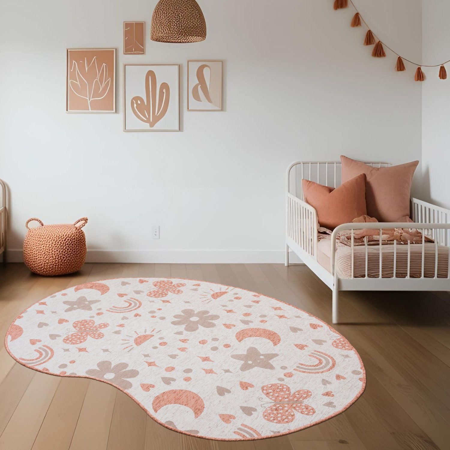 Tapete Borboletas Frisson Plus Infantil São João Marrom , Bege , Natural