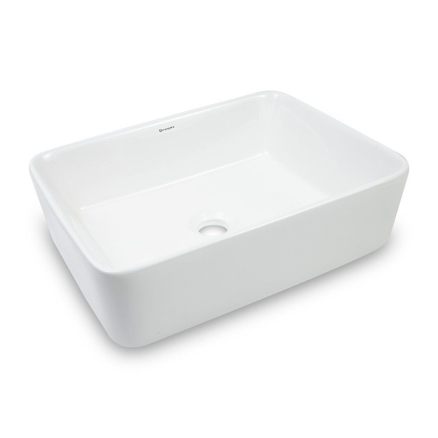 Cuba De Apoio Para Banheiro/lavabo Cerâmica Quadrada 48 Cm Manplex Branco Brilho