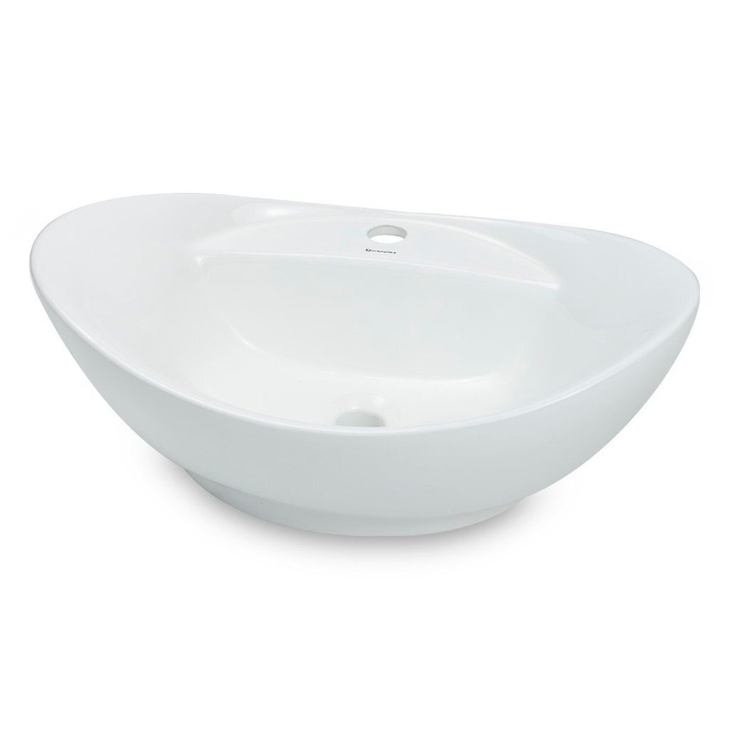 Cuba De Apoio Para Banheiro/lavabo Cerâmica Redonda 59 Cm Manplex Branco