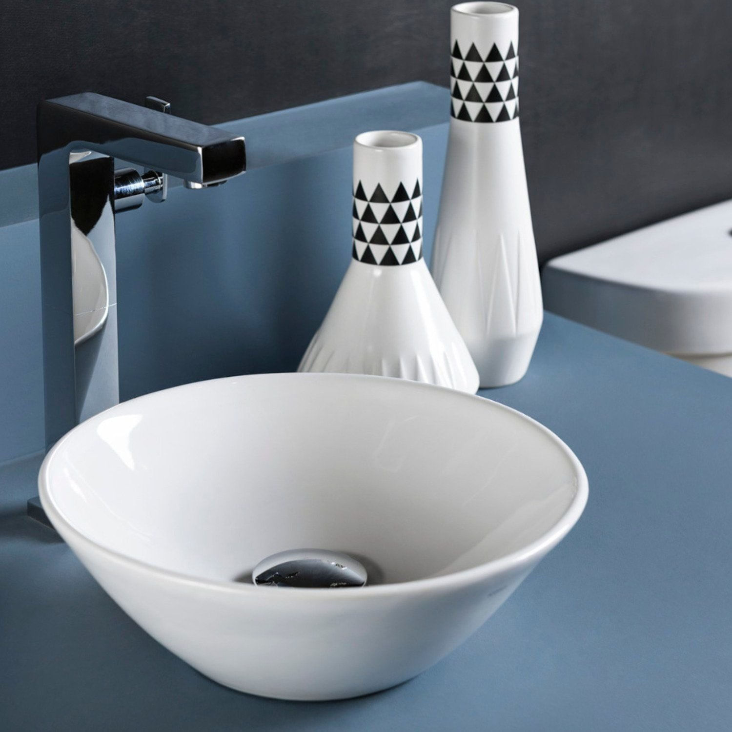 Cuba De Apoio Para Banheiro Redonda 29cm Em Cerâmica Icasa Branco