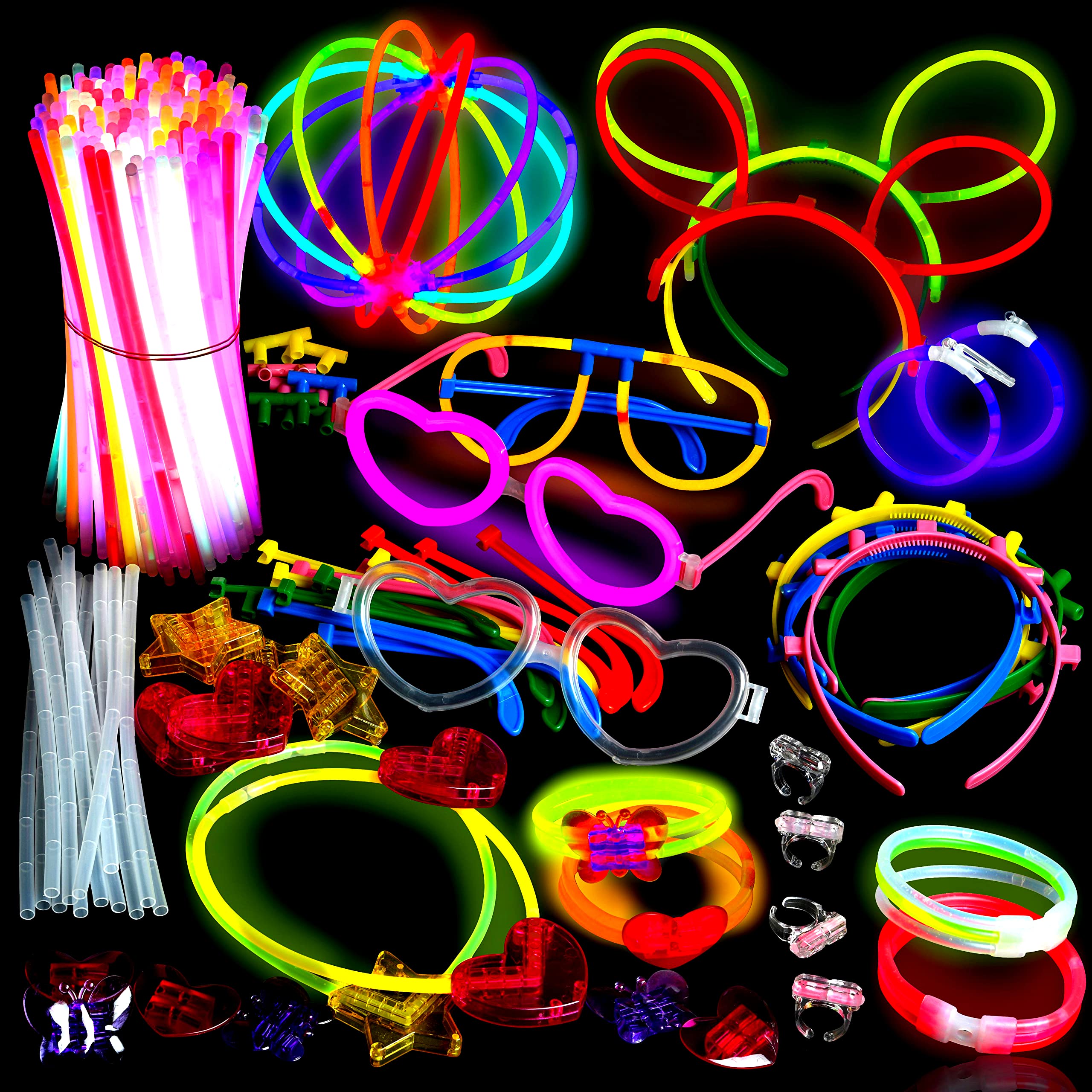 Pacote De Festas Glow Sticks, Colares E Pulseiras, 500 Unidades