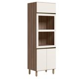 Torre Quente 3p 221x72cm Mdf Kali 16866 Carvalho Toq Off White Cetim Nicioli