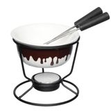 Kit Conjunto Fondue 5 Peças Cerâmica Willy Chocolate Carnes