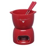 Kit Conjunto Fondue 5 Peças Cerâmica Verm Chocolate Carnes