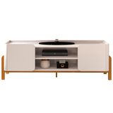 Rack Bancada Tv 65 Pol 180 Cm Cher Off White Cedro Dj Moveis