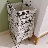 Cesto Organizador Roupa Dobrável Grande Com Suporte