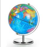 Globo Terrestre Giratorio 22cm Escolar Decorativo Estante Livraria Quarto Mapa Mundi Luxo