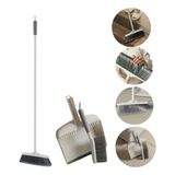 Kit Vassoura Com Cabo+pá Lixo+escova Manual Limpeza Piso