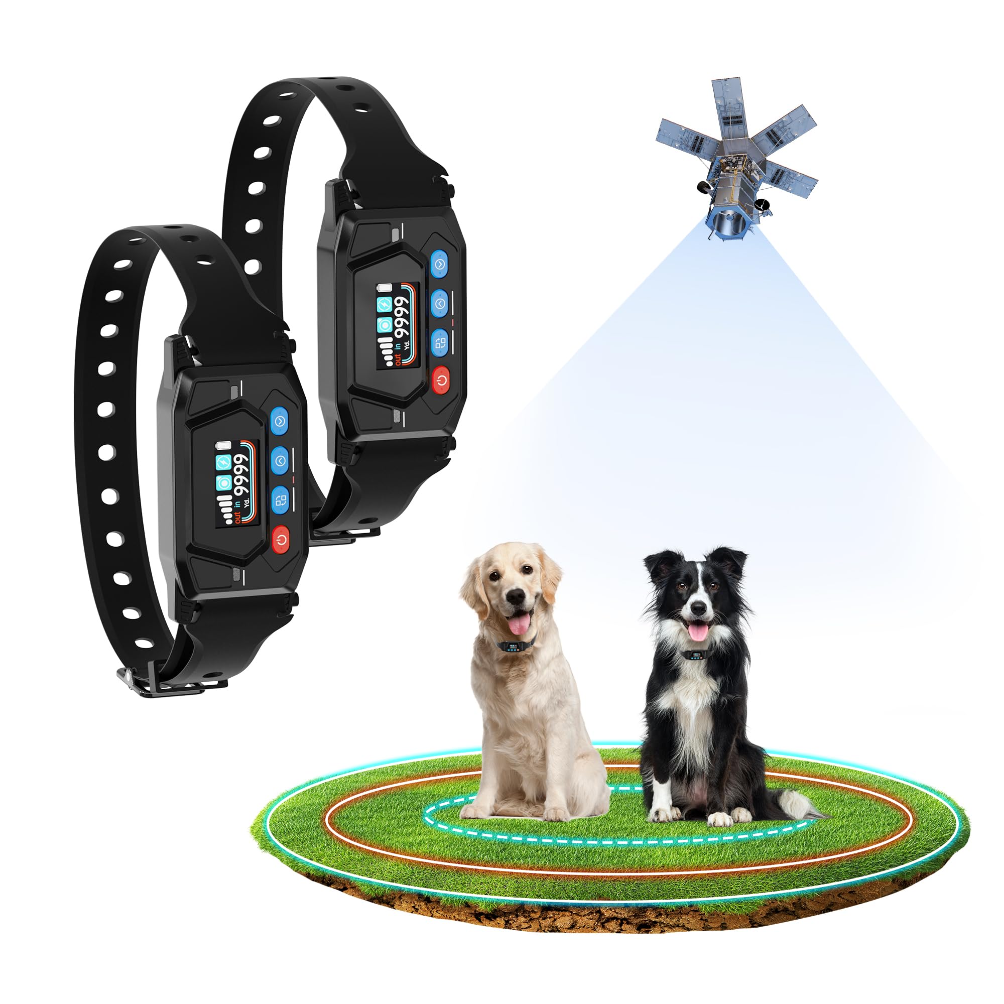 Cerca Sem Fio Para Cães Pupkids Para 2 Cães Grandes Com Coleira De Treinamento