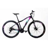 Bicicleta Aro 29 Rino Monalisa - Freio A Disco - Cambios Shimano 21v - Pink+azul - 19