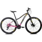 Bicicleta Aro 29 Rino Monalisa - Freio A Disco - Cambios Shimano 21v - Grafite+rosa - 15