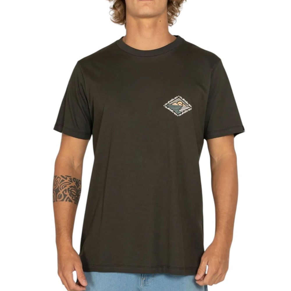 Camiseta Quiksilver Future Island Cinza Escuro
