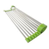 Escorredor Multiuso Flexível Em Inox E Silicone Verde 43 X 28 Cm