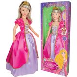 Boneca Princesa Isabelly Com Colar Infantil Articulada 80cm