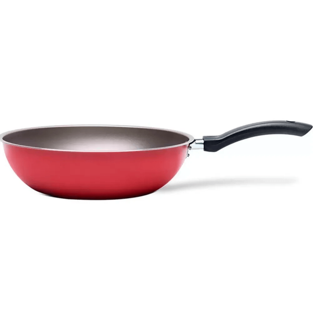 Frigideira Wok Ruby Em Alumínio 26cm 3l - Brinox - Vermelho Brinox