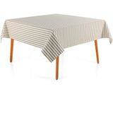 Toalha De Mesa Quadrada Sempre Limpa Zaira 180x180cm - Karsten Branca/taupe