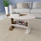Mesa De Centro Artely Ísis Cor Pinho Com Off White