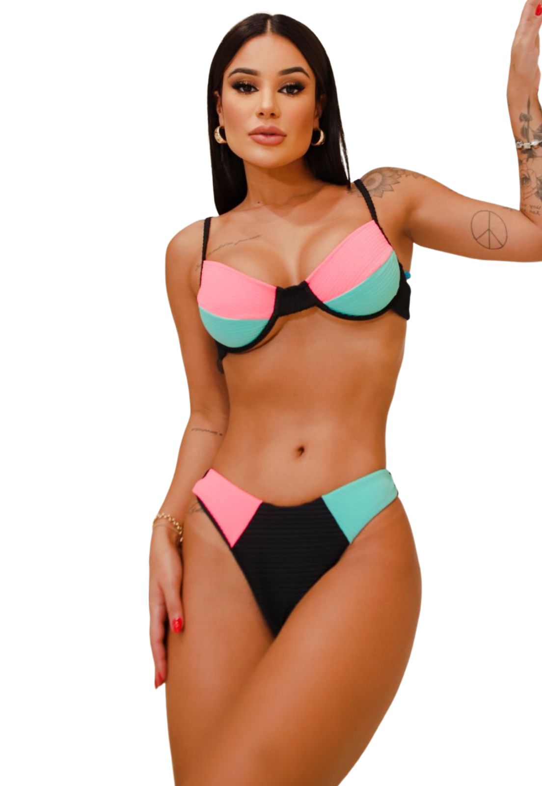 Biquíni Feminino Meia Taça Aro Sem Bojo Calcinha Fio Duplo Asa Delta