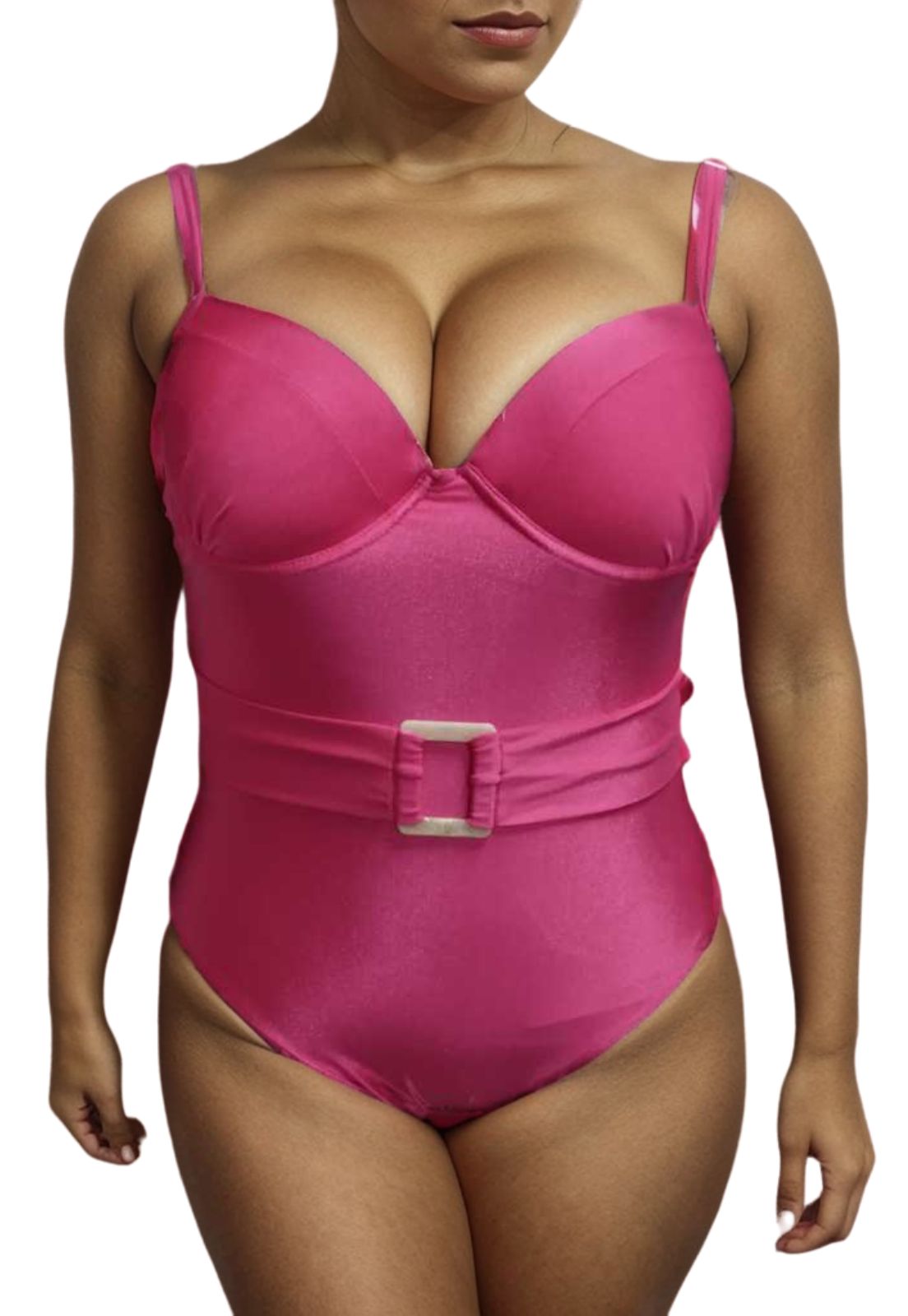 Maiô Plus Size Body Feminino Com Bojo Confortável Leve Verão Moda Praia Detalhe Argola