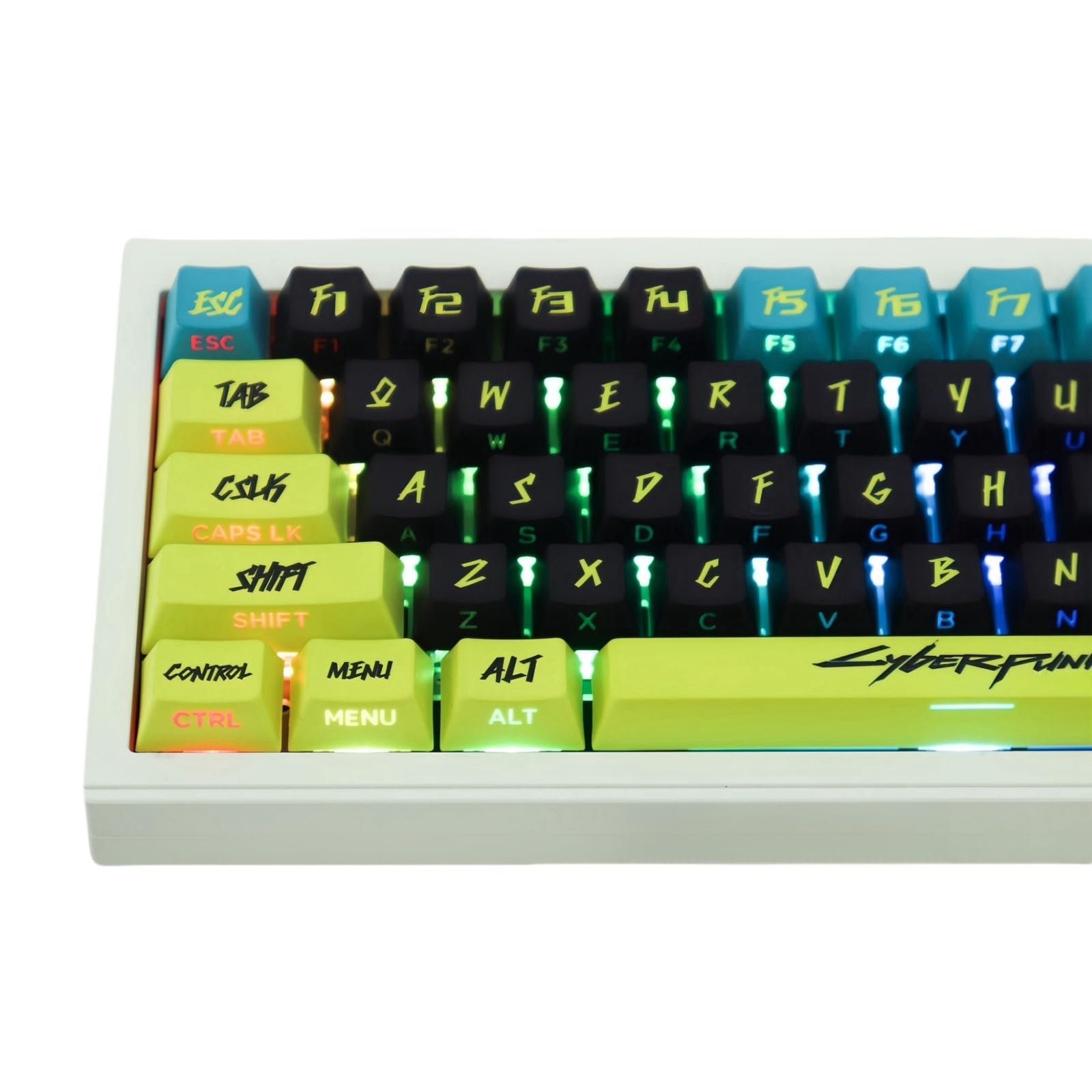 Conjunto De Teclas Ultraequip Cyberpunk Pbt 1,7 Mm 130 Teclas Para Mx