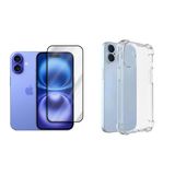 Kit Capinha Silicone Antichoque + Película 3d Compatível Com Iphone 16 Plus