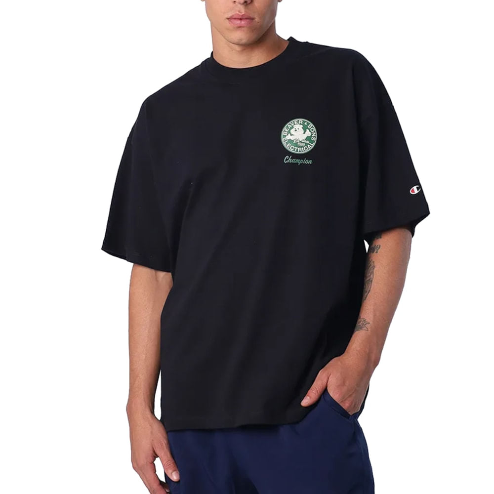 Camiseta Oversized Champion Beaver And Sons Black