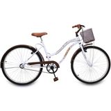 Bicicleta Aro 26 Feminina Retrô Tridal Beach Com Freios V-brake - Branco