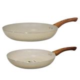 Jogo De Frigideiras Antiaderente Revestimento Cerâmica 2 Peças Vanilla Sahara 26cm E 24cm - Casambiente