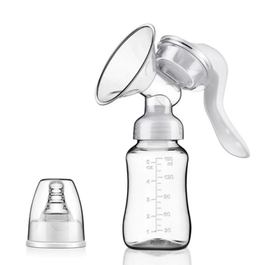 Bomba De Tirar Leite Materno Extrator Manual Mamadeira Coletor 150ml Garrafa Bpa Free Portatil - imagem 2