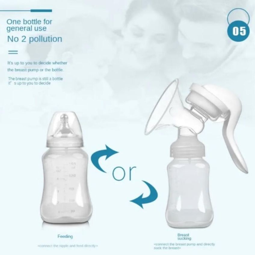 Bomba De Tirar Leite Materno Extrator Manual Mamadeira Coletor 150ml Garrafa Bpa Free Portatil - imagem 3