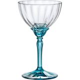 Jg 6pç Taça Coquetel Coupe Bormioli Rocco Florian Pé Azul Vidro 240ml 16x9x9cm