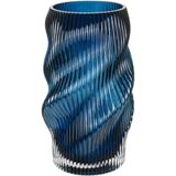 Vaso Decorativo Enfeite Casa Redondo Home&amp;co Vidro 24x11x11cm Azul