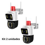 Kit 2 Câmeras Segurança Lente Dupla Ip Wi-fi App Interna