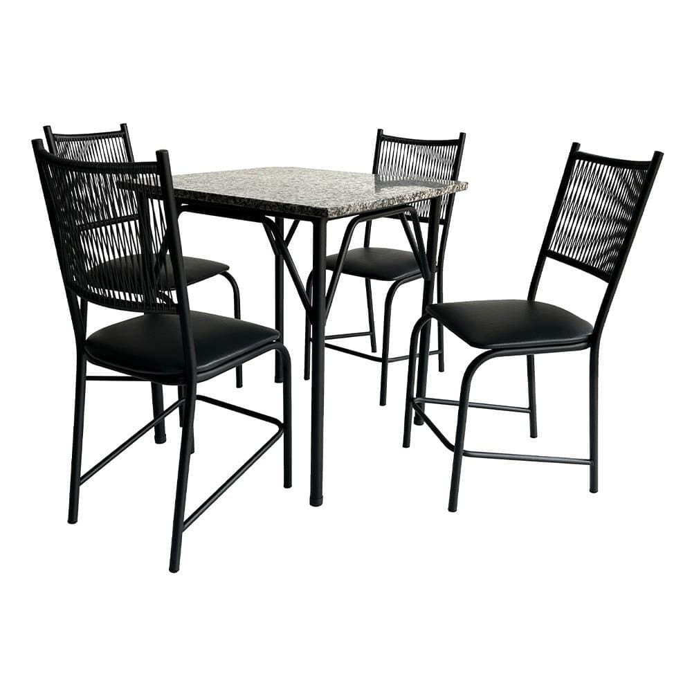 Conjunto Mesa De Jantar Famais Cairo Com 4 Cadeiras