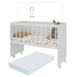 Mini Berço Moisés Com Colchão Incluso E Rodízios Multimóveis Mp4381c Branco