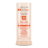 Protetor Solar Imecap Actsun Stick Facial Efeito Matte Fps 50 Cor Tom 1.0 Claro 14g