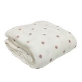 Cobertor Toque De Seda Poa 2,20 X 2,40 Branco/rosa