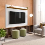 Painel Para Tv Até 50 Polegadas 1 Prateleira Columbia Espresso Móveis Branco/amadeirado Freijó