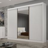Guarda-roupa 100% Mdf Com Espelho São Paulo Branco