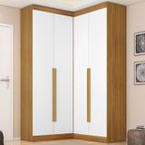 Guarda-roupa Modulado Dormitório Casal Canto Com 4 Portas Versatille Yescasa Freijó/branco