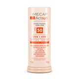 Protetor Solar Imecap Actsun Stick Facial Efeito Matte Fps 50 Cor Tom 2.0 Médio 14g