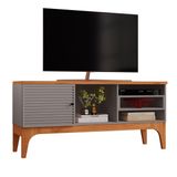 Rack Bancada Veneza Para Tv Até 60" Polegadas Fendi Metalic/cinamomo