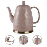 Chaleira Elétrica Porcelana Rosa Luxo 1,2l Base 360 - 127v