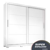 Guarda Roupas Casal 2 Portas De Correr 4 Gavetas Premier Zanzini Branco