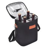Bolsa Termica Porta Vinhos 4 Garrafas Com Divisorias Removiveis Espaco Para Tacas Wisky Champanhe E Mochila Wine Cooler