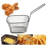 Cesto Inox Mini Para Frituras E Porcoes Batata Frita Churros Frango Multiuso Mesa Decoracao Lanchonete Restaurante